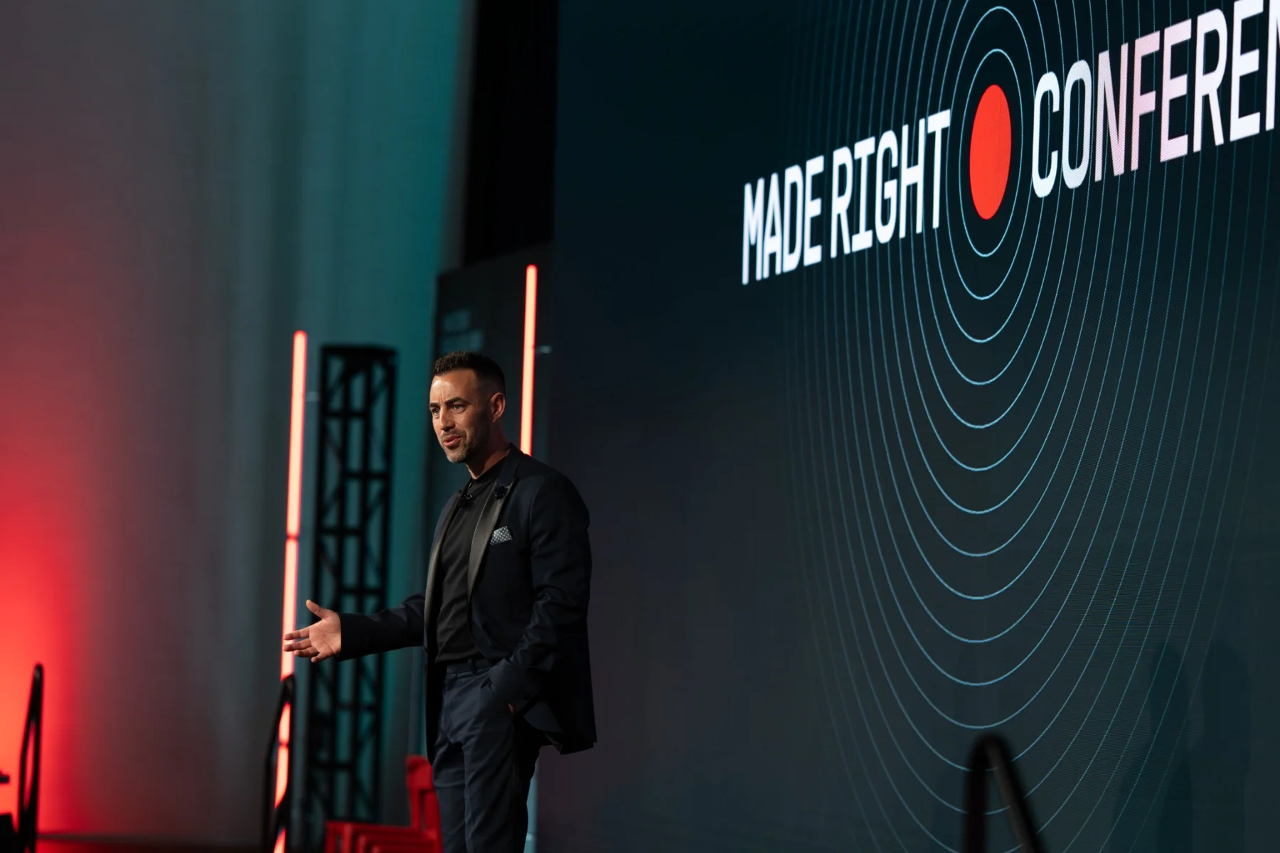 Speaker on stage at the Made Right Conference